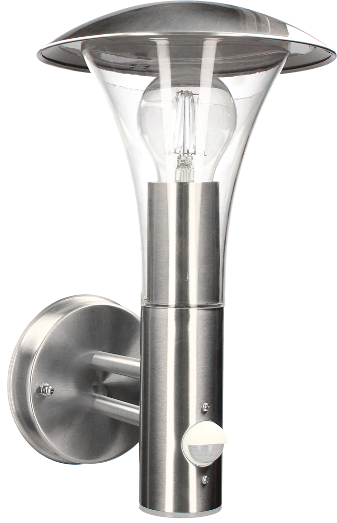 Applique extérieure montante E27/60W max avec détecteur IR GYPSE - Inox image