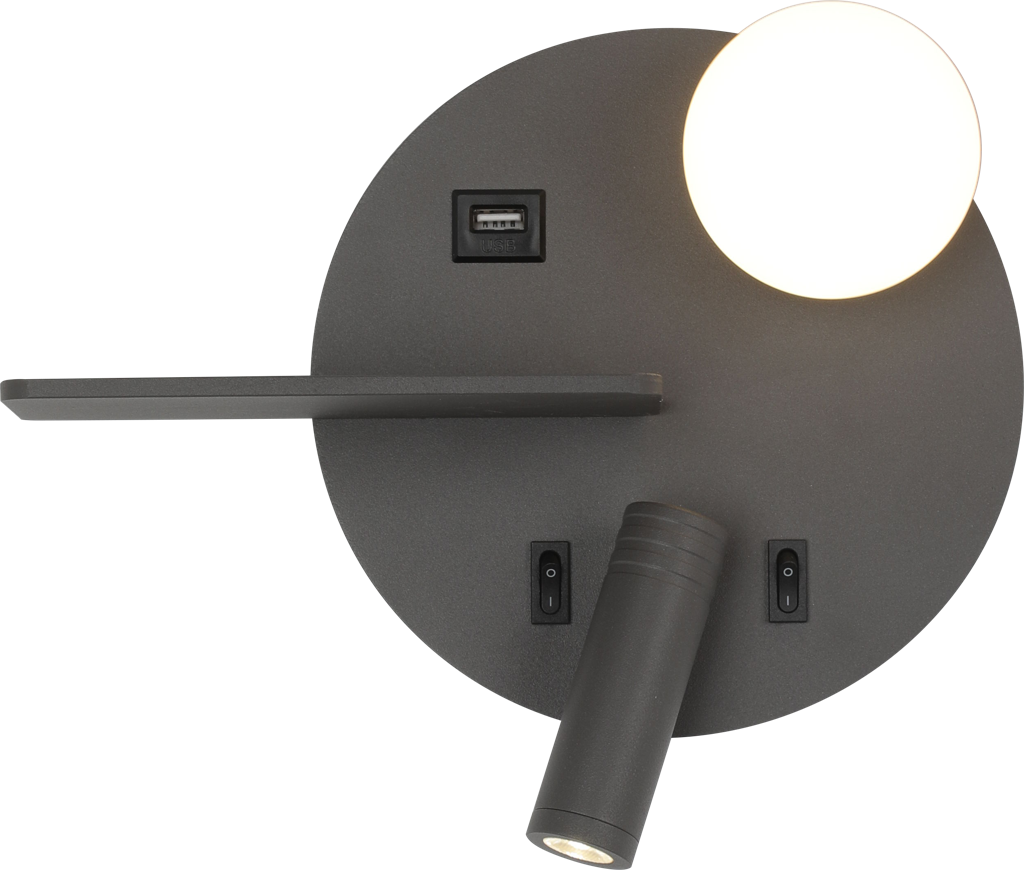 Applique tête de lit + liseuse DITA - 5W - 350lm - 2700K - Anthracite image
