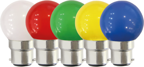 Lot 5 Ampoules LED B22 - G45 - 1W - 5 couleurs image