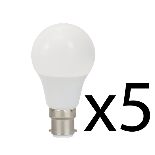 Lot 5 Ampoules LED B22 - A60 - 8W - 806lm - 4000K image