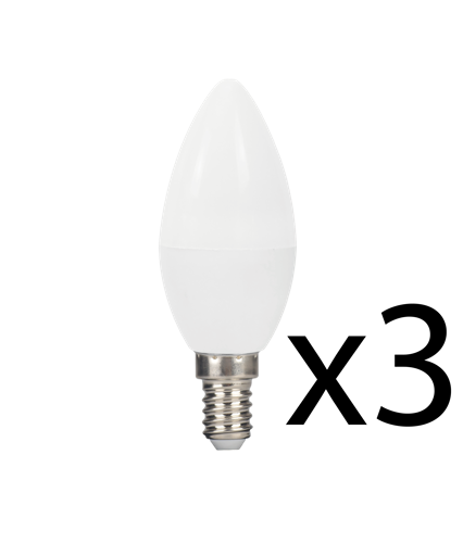 Lot 3 Ampoules LED E14 - C37 - 4,9W - 470lm - 2700K image