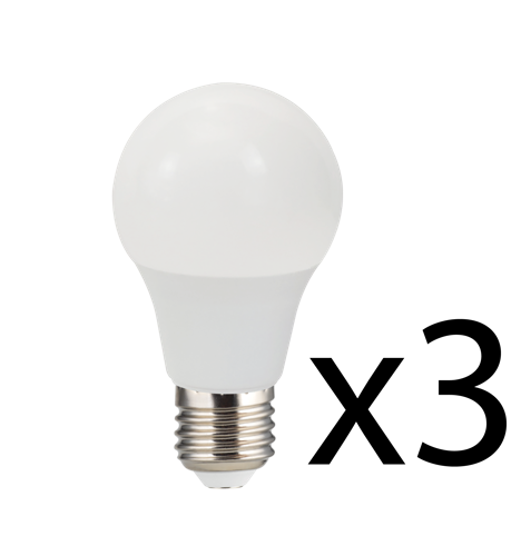 Lot 3 Ampoules LED E27 - A60 - 8W - 720lm - 3000K image