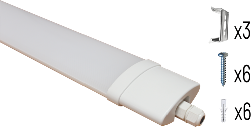 Réglette LED avec interrupteur et prise 2P+T ARLUX 8W 492mm blanc - 115130