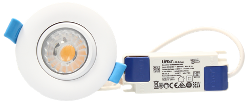 Spot LED encastrable orientable IP65 7W 600lm 4000K 85mm blanc